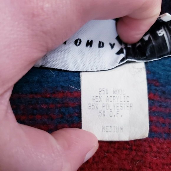 Rhonda Stark Womens Sz M Wool Blend Dolman Sleeve Aztec Print Cropped Cardigan - Picture 3 of 9